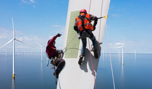 Galeforce Energy providing cosmetic wind turbine blade repairs to maintain structural integrity, aerodynamic efficiency, and visual quality for U.S. turbines.